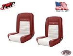 Full Set Deluxe Pony Seat Upholstery Ford Mustang Front/rear - Red & White. Fixed Price $819.99.