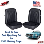 1968 Mustang Black Coupe Front & Rear Seat Upholstery - Made By Tmi. Fixed Price $576.60.