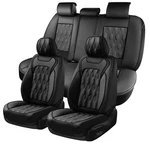 Coverado Black Luxury Seat Covers W/ Embossed Pattern Full Set Universal Fit. Fixed Price $150.00.
