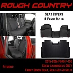 Rough Country Seat Covers & Floor Armor Mats For 2015-2026 F-150 Crew Cab. Fixed Price $409.90.