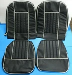 New Front Seat Covers Upholstery Mg Midget 1965-68 Black W/ White Trim. Fixed Price $299.95.