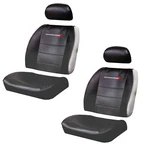 New Dodge Vinyl Side-less Licensed Seat Cover With Head Rest Included- Pair. Fixed Price $73.99.