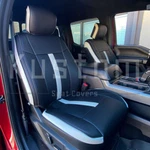 Kustom Seat Covers Black / Grey Leather Ford F-150 Crew Cab 2015-20. Fixed Price $469.99.