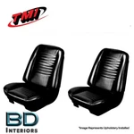 1967 Chevelle Coupe Or Convertible Black Bucket Seat Upholstery By Tmi. Fixed Price $709.89.