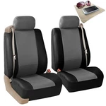 Front Bucket Covers Built In Seatbelt Car Sedan Suv Gray Black W. Dash Mat. Fixed Price $37.99.