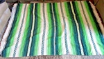 Vintage! Authentic! Mexican Blanket Rug Seat Cover, Multi-color Green Cuahtenco?. Fixed Price $39.99.