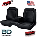 19641/2 -1965 Ford Mustang Black Front Bench Seat Upholstery Made In Usa By Tmi. Fixed Price $458.38.