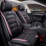 Comfortable Leather Auto Car Covers 5 Seats Full Set Black & Pink. Fixed Price $227.98.