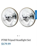 Moss Motors 7" Tripod Headlight Kit. Fixed Price $110.03.