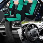 Fh Group Universal Fit Cloth Car Seat Covers Mint W/ Steering - Full Set. Fixed Price $38.24.