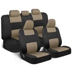 Seat Covers Full Set Beige Black Front Rear Split Bench Cars Trucks Suv Polypro. Fixed Price $51.99.