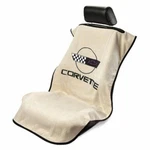1 - Seat Armour Protector Cover/towel With C4 Corvette Logo Tan. Fixed Price $42.40.
