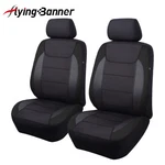 Universal 2 Front Seat Covers Black Carbon Fiber Leather Armrest Back Pocket. Fixed Price $34.99.