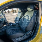 Kustom Seat Covers Black W/ Honeycomb Waterproof Leather For Mustang Coupe 15-21. Fixed Price $519.99.