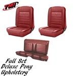 Full Set Deluxe Pony Seat Upholstery Ford 1966 Mustang Front/rear - Maroon. Fixed Price $819.71.
