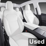 Full Set, Leather Seat Covers For 25-26 Tesla Model Y Juniper, White. Fixed Price $145.02.