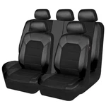Leather And 3D Air Mesh Universal Fit Car Seat Covers, Full Set Black&black. Fixed Price $81.03.