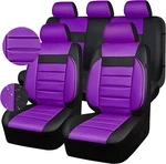 Car Pass Leather Seat Covers Full Set Universal Water Black And Purple. Fixed Price $129.90.