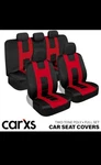 Carxs Forza Series Full Set Front & Rear Seat Covers, Red. Fixed Price $20.00.