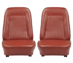 New Front Bucket Seat Covers With Backs Red Pui Fits 1967/1968 Chevrolet Camaro. Fixed Price $329.00.