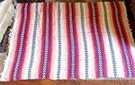 Vintage! Authentic! Mexican Blanket Rug Seat Cover, Multi-color Red White Black. Fixed Price $34.99.