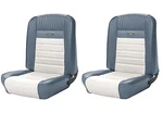 1964 - 1966 Mustang Coupe Front & Rear Deluxe Pony Upholstery Blue White, Tmi. Fixed Price $819.99.