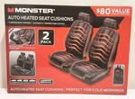 Monster 2 Pack Auto Heated Car Seat Cushions Warming Covers W/controllers New!. Fixed Price $49.99.
