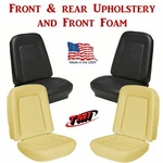 Front, Rear Seat Cover Upholstery + Foam, Black Vinyl 1967-68 Camaro Coupe, 53". Fixed Price $1012.45.
