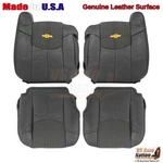 2002 Fits Chevrolet Avalanche Genuine Leather/cloth Front Seat Covers Graphite. Fixed Price $261.79.