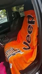 Seat Armour Towel 2 Go Front Car Cover For Jeep Wrangler Orange Terry Cloth. Fixed Price $39.99.