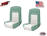 Full Set Deluxe Pony Seat Upholstery Mustang Conv. Front/rear Turquoise & White. Fixed Price $950.09.