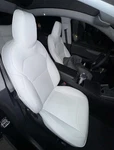 Nappa Leather Front Seat Covers Tesla Model Y Juniper 2025-2026 White 2PC. Fixed Price $170.00.