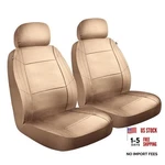 2-PIECE Midnight Plush Seat Covers For Cars, Trucks, And Suvs, Tan Pair Set. Fixed Price $35.75.