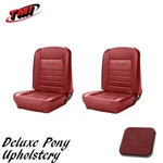 1964-66 Mustang Front Bucket Seat Deluxe Pony Upholstery Dark Red. Fixed Price $529.67.