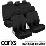 Carxs Forza Series Full Set Front & Rear Seat Covers, Solid Black. Fixed Price $33.90.
