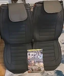 Luckyman Club 2 Pc Front Car Seat Covers Faux Leather Universal Black. Fixed Price $60.00.