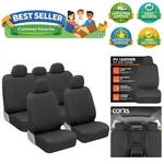 Carxs Black Leather Seat Covers Full Set, 9-PIECE Faux For Ca.... Fixed Price $44.99.