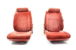 Pair Of Red Cloth Driver And Passenger Front Seats Fits 82-83 280ZX. Fixed Price $650.00.