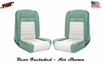 1964 - 66 Mustang Front & Rear Deluxe Pony Upholstery Turquoise White. Fixed Price $819.99.